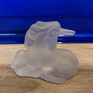 Unicorn Frosted Glass Miniature Figurine Handcrafted by Princeton Gallery Taiwan